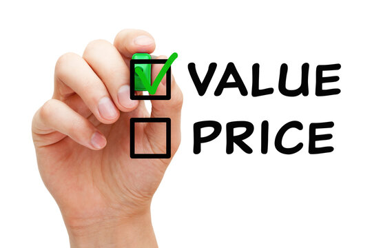 Prioritizing Value Over Price Check Mark Business Concept