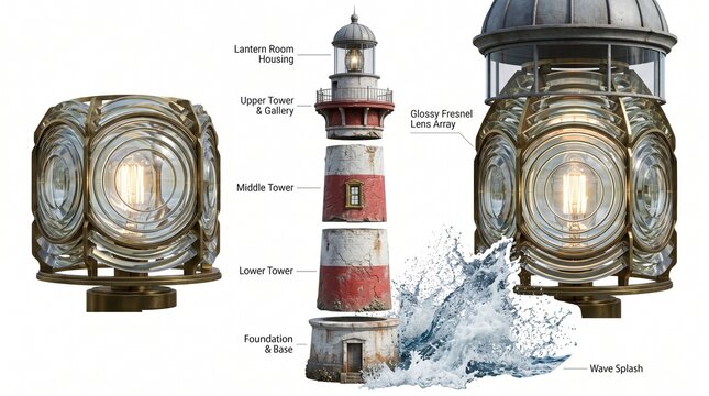 vintage nautical lamp ship wheel chandelier nautical home decor distressed metal lamp tower style lamp wave splash decor fresnel lens lamp lantern room housing upper tower gallery