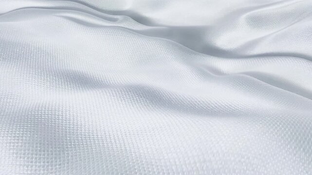 White silk waves on wind, minimalistic light background