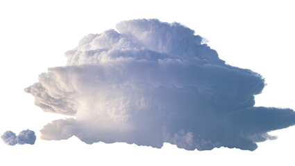 Fototapeta premium Massive cumulonimbus cloud formation with smaller cumulus clouds, isolated on transparent background