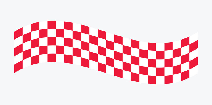 red and white wavy checkered border pattern racing finish line. racing flag symbol. Racing stripe borders. motorsport event promotions. Wavy and Distorted Checkered Pattern Elements 
