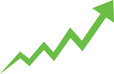 Obraz premium Bright green zig zag arrow pointing up showing growth and success Vector