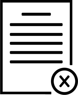 Delete Document Line Icon Vector Illustration