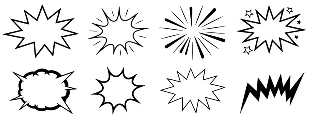 comic explosion doodle icon set © graphixecho