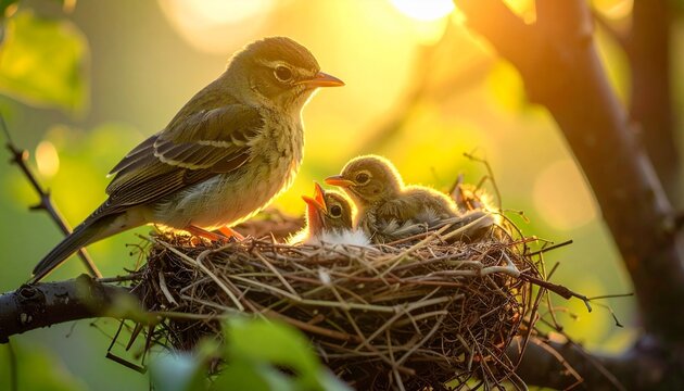 birds with their chicks