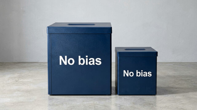 Blue cubes arranged to represent impartial governance institutional balance and nonpartisan approaches in democratic administration systems