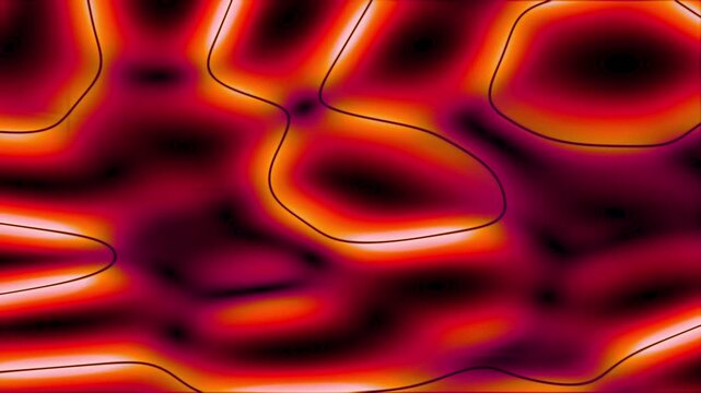 Molten Crimson Liquid Wave Flowing Through Psychedelic Infinite Seamless Abstract Motion Background Loop