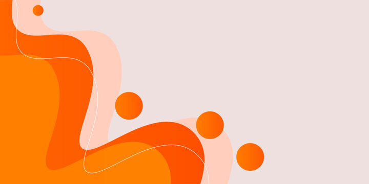 Abstract colorful bright white banner wit wave fluid orange color shapes pattern element concept design. Modern and trendy horizontal background style. Eps10 vector