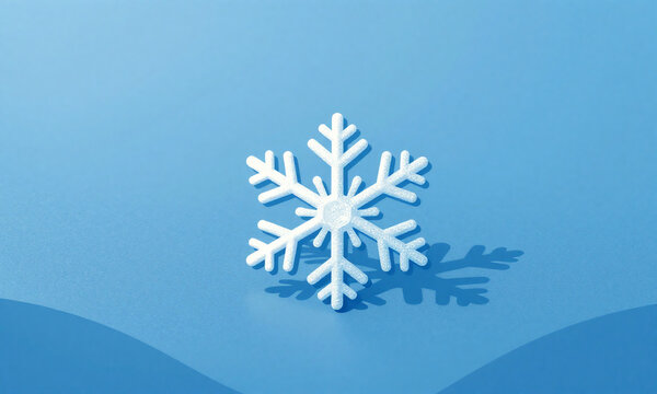 delicate snowflake falls onto serene expanse fabric intricate patterns glistening soft light shallow