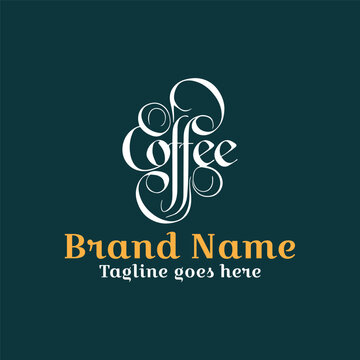 Typography "Coffee" Logo. Vector file. CMYK color mode. Editable color.