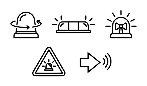 Emergency vehicle warning light icons
