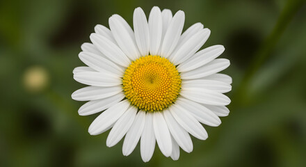 Close up of a single white daisy flower with a yellow center. © CethakCethik
