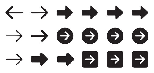 Arrows icon pack for navigation interface direction sign vector illustration © maxmusha26