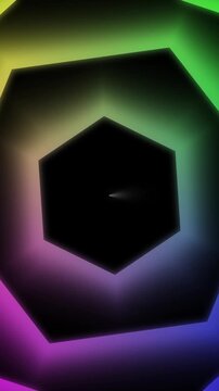 Luminous hexagonal shape with a vibrant prismatic glow against a dark backdrop, Stunning and futuristic hexagonal design, Great for digital art and tech visuals.
