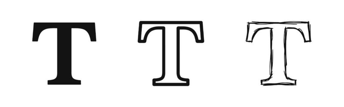 Typography and Text Tool Icon Set - Font Style Symbol