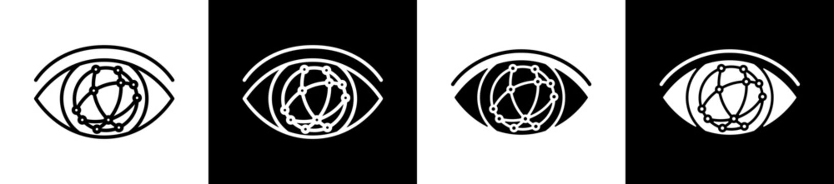 Vision Icon Black And White Vector Illustration.