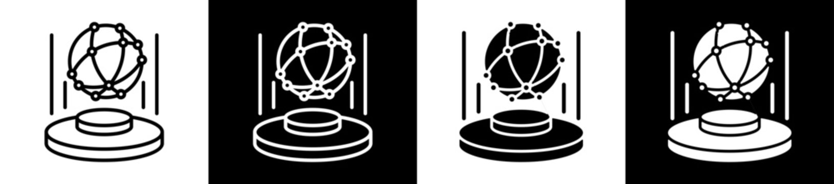 Virtual Reality Icon Black And White Vector Illustration.