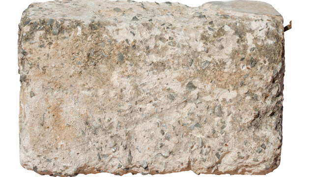 piece of stone, concrete block, cement block PNG, on Transparent background