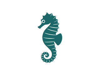 Fototapeta premium Seahorse Silhouette - World Oceans Day Concept, Marine Life Icon