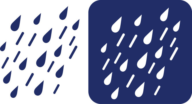 Raindrops falling on dark blue background Vector, illustration