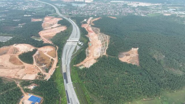 Slope Repair Work Near Rawang Malaysia Highway Toll