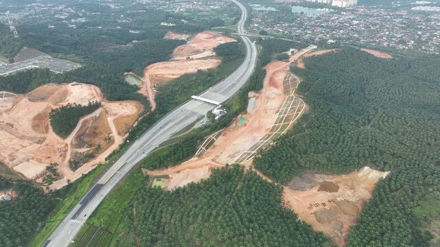 Slope Repair Work Near Rawang Highway Toll, Malaysia