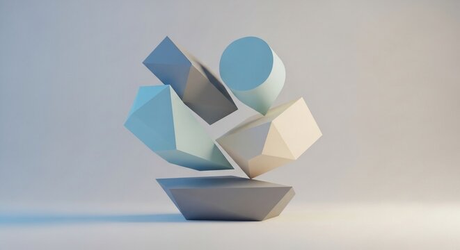 Abstract geometric shapes composition