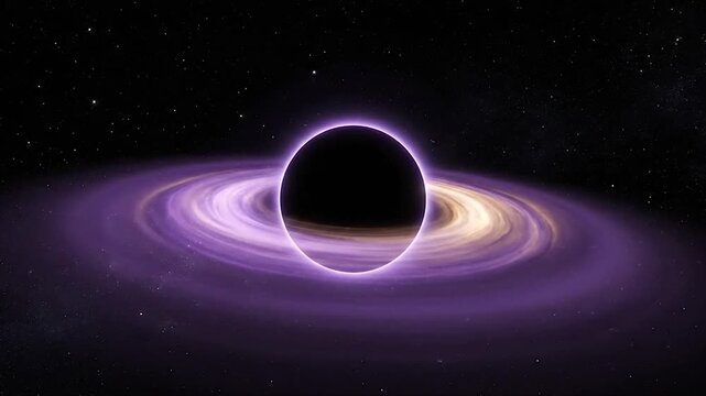 Black Hole in Deep Space with Vibrant Accretion Disk and Cosmic Glow