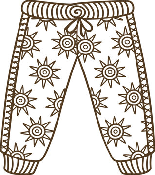 Children's pants with sun patterns cozy casual pants for kids with elastic waist and cuffs comfortable toddler clothing design