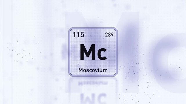 Periodic Table Element Moscovium Mc Animation. Modern and Minimal Design.