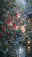 Fototapeta premium Rainy Fuchsia Fairy
