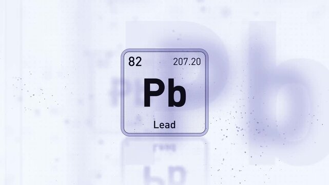 Periodic Table Element Lead Pb Animation. Modern and Minimal Design.