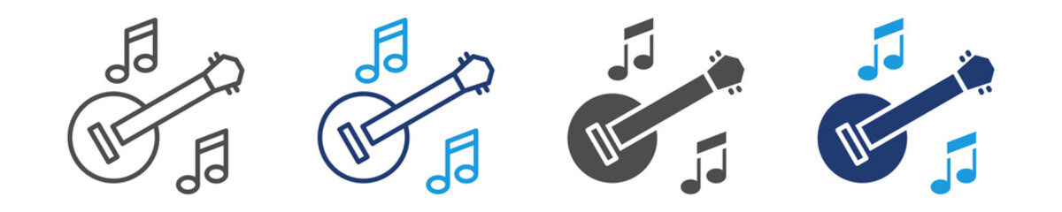 folk music icon set multiple style © Dahlianiqi