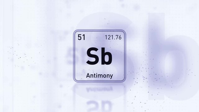 Periodic Table Element Antimony Sb Animation. Modern and Minimal Design.