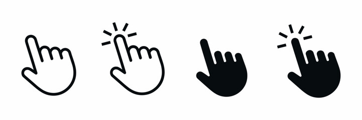 Fototapeta premium Hand cursor icon. Hand click icon set. Pointer sign and symbol. Vector illustration