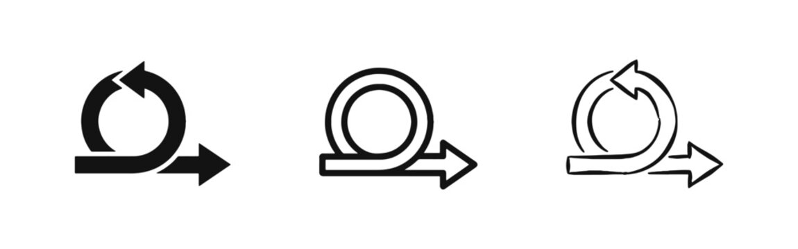 Agile process and loop arrow icons set for workflow and iteration cycles.
