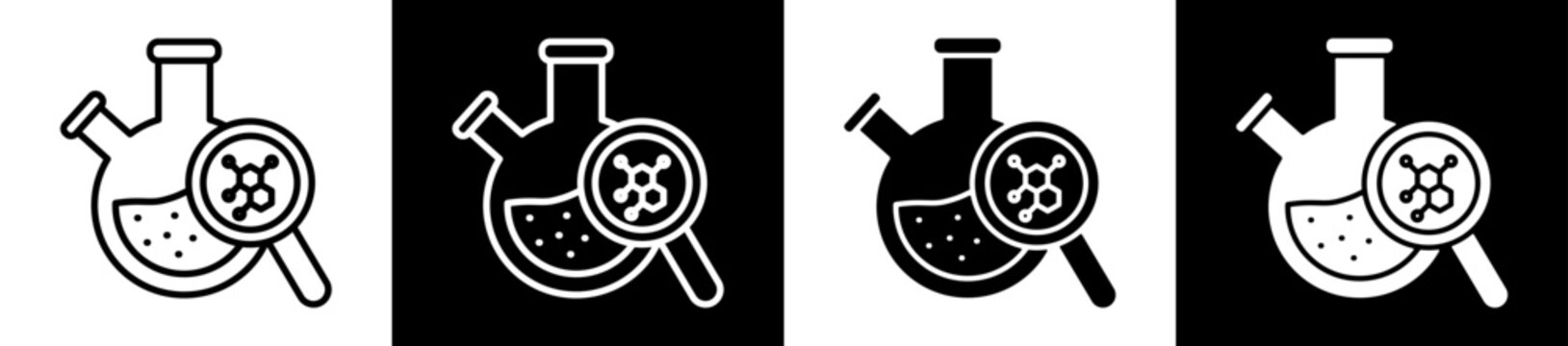 Research Icon Black And White Vector Illustration.