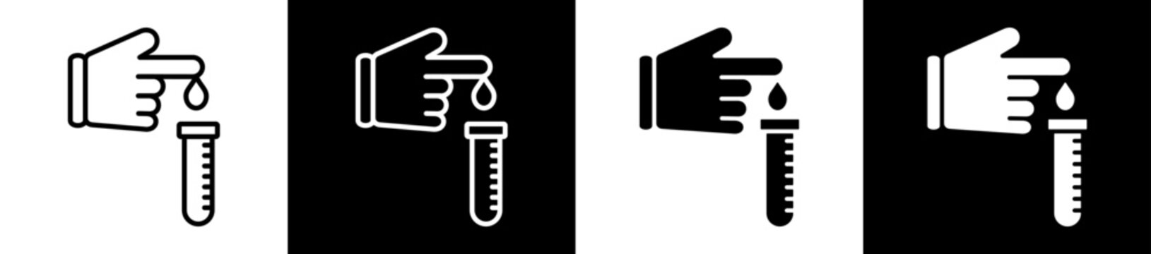 Blood Icon Black And White Vector Illustration.