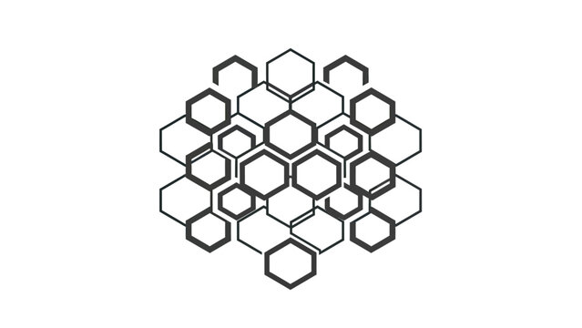 Geometric honeycomb pattern composed of interlocking hexagons