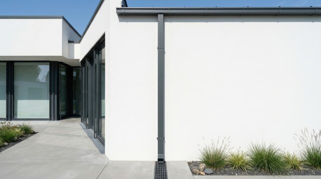 Seamless Aluminum Downspout System for Modern Residential Architecture Drainage