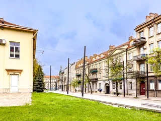 Street view of old village Vilnius in Lithuania © ilolab