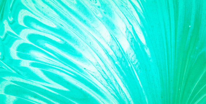 Fine Abstract Composition with Dark Flowing Ebru Art