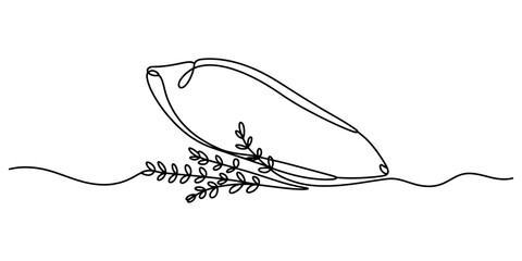 continuous one line drawing Minimalist sailing boat, single line art, vector illustration, nautical icon © GOBINDO