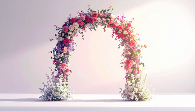 Floral archway with colorful blooms