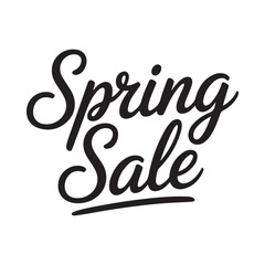 Obraz premium Spring sale hand lettering black ink on white background