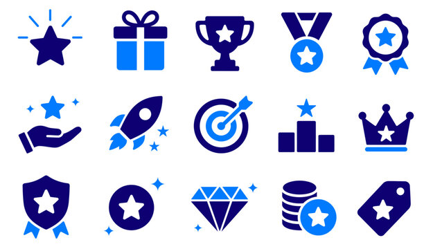 Achievement and Reward Icon Collection for Success and Goals