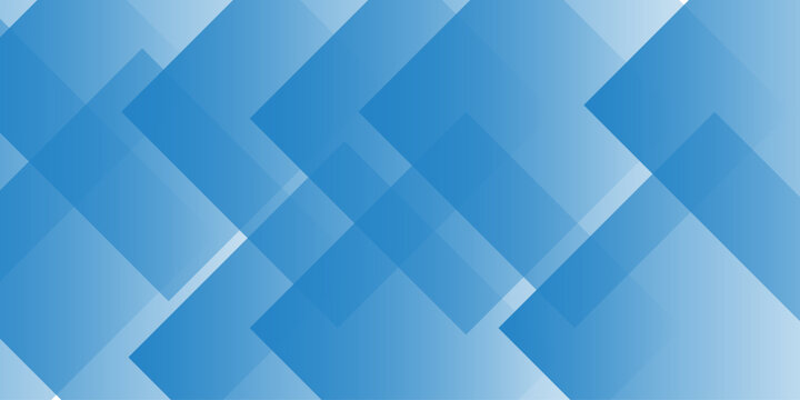 An abstract blue background features a digital geometric pattern of seamless square shapes and light technology lines for a modern business wallpaper.