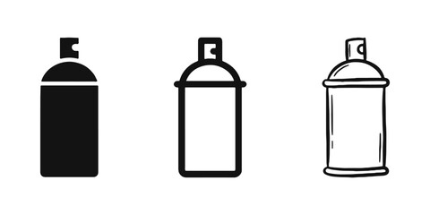 Spray Paint Can Icon Set for Art and Graffiti Design © drawing lines
