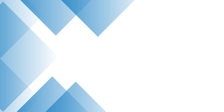 An abstract blue geometric background featuring an empty white paper card template with shadow for office business document design.