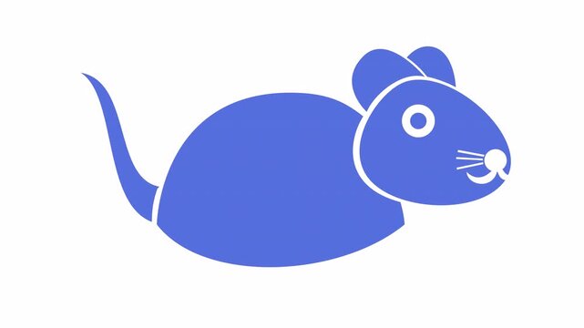 Mouse cartoon animation isolated on an alpha channel for hantavirus prevention element concept. Seamless looping.